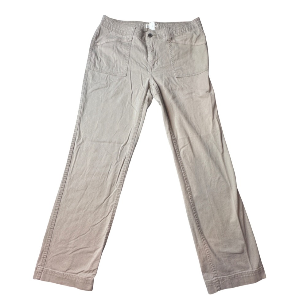 Magellan Outdoors Pants Women 12 Khaki Tan Straight Leg Cotton Stretch SGMGWO770
